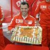 Loris Capirossi celebrates his 250th GP start at the Spanish GP
