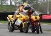 Matt Trayner (86) and Dom Clegg (4) sportingly celebrate Dom's win in Desmo Due.